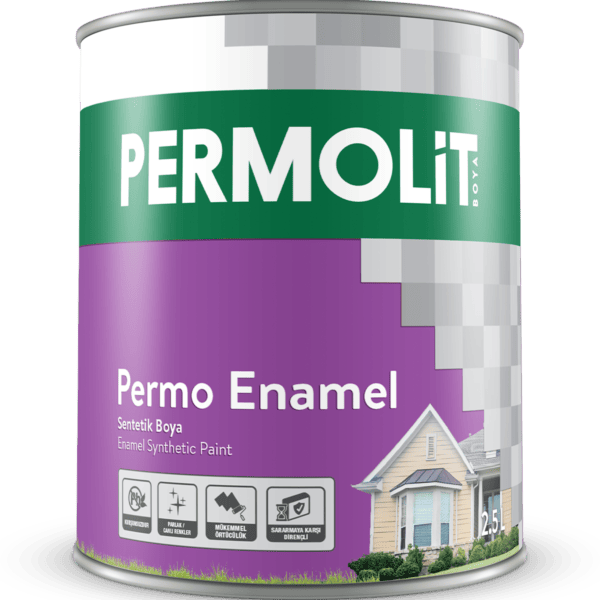 Permolit Permo Enamel Sentetik Boya Siyah-Beyaz 0.375 Litre x 6 adet