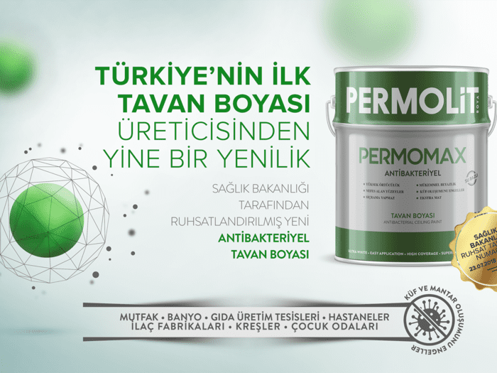 Permolit Permomax Antibakteriyel Tavan Boyası 3.5 Kg